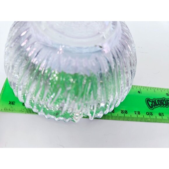 Vintage Blenko Iridescent Glass Ashtray #632 Clear 3.5" MCM Design 1965 Texture - Picture 6 of 7